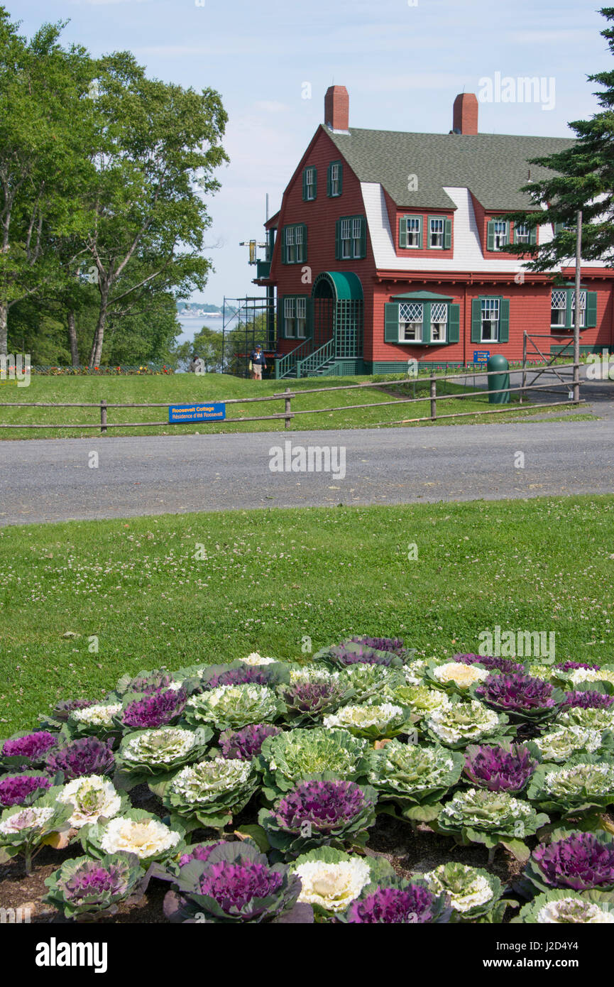 Kanada, New Brunswick, Roosevelt campobello international Park. Roosevelt Familie Sommer home Retreat. Außenansicht der Hütte, in den Schindel Stil gebaut, ca. 1897. (Large Format Größen verfügbar) Stockfoto