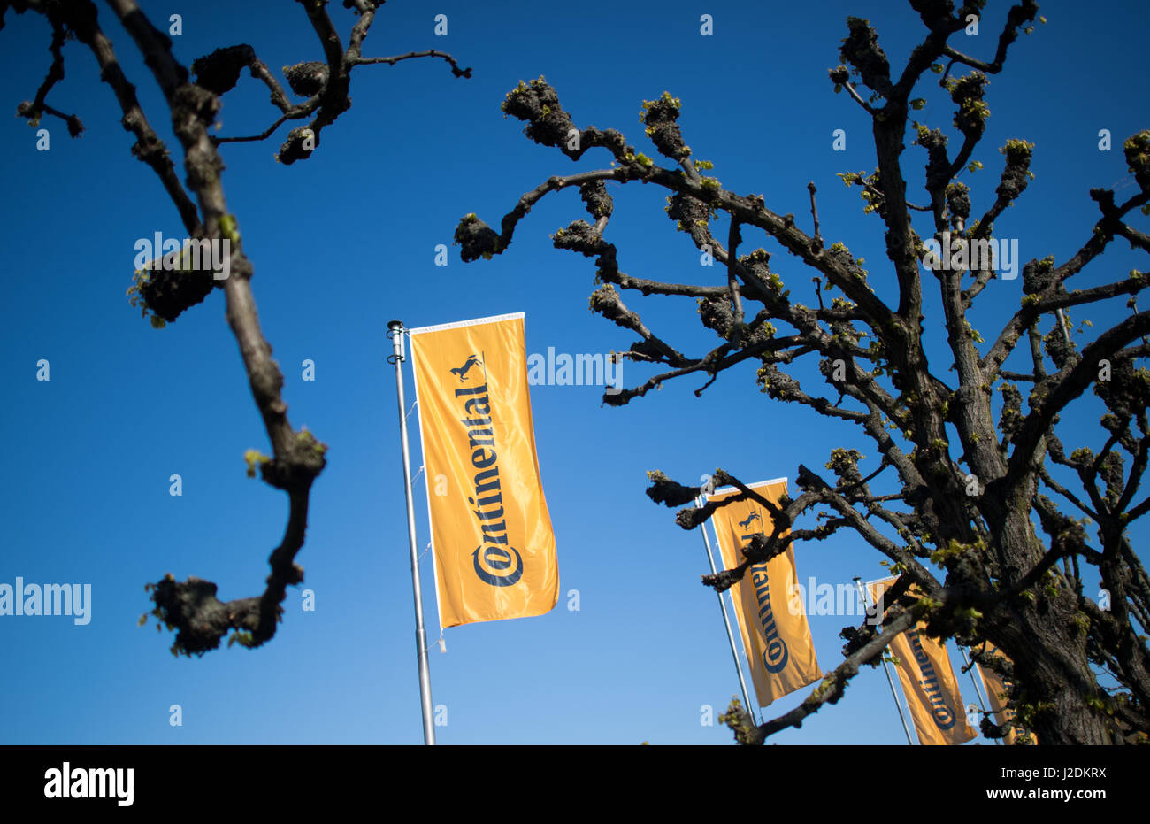 Hannover, Deutschland. 28. April 2017. Die Continental AG auf der Hauptversammlung der Gesellschaft im Kongress Zentrum Hannover in Hannover, 28. April 2017 kennzeichnet. Foto: Julian Stratenschulte/Dpa/Alamy Live News Stockfoto