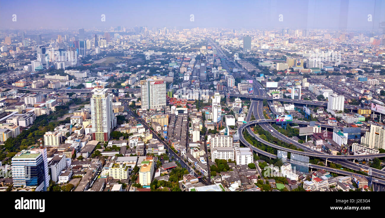 Bangkok Stadtbild, Geschäftsviertel mit Hochhaus Stockfoto