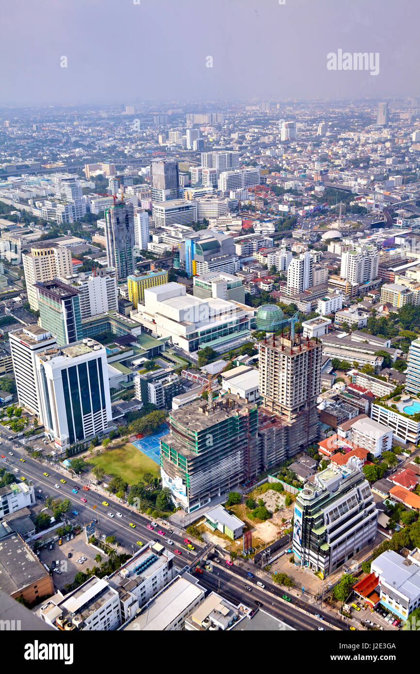 Bangkok Stadtbild, Geschäftsviertel mit Hochhaus Stockfoto