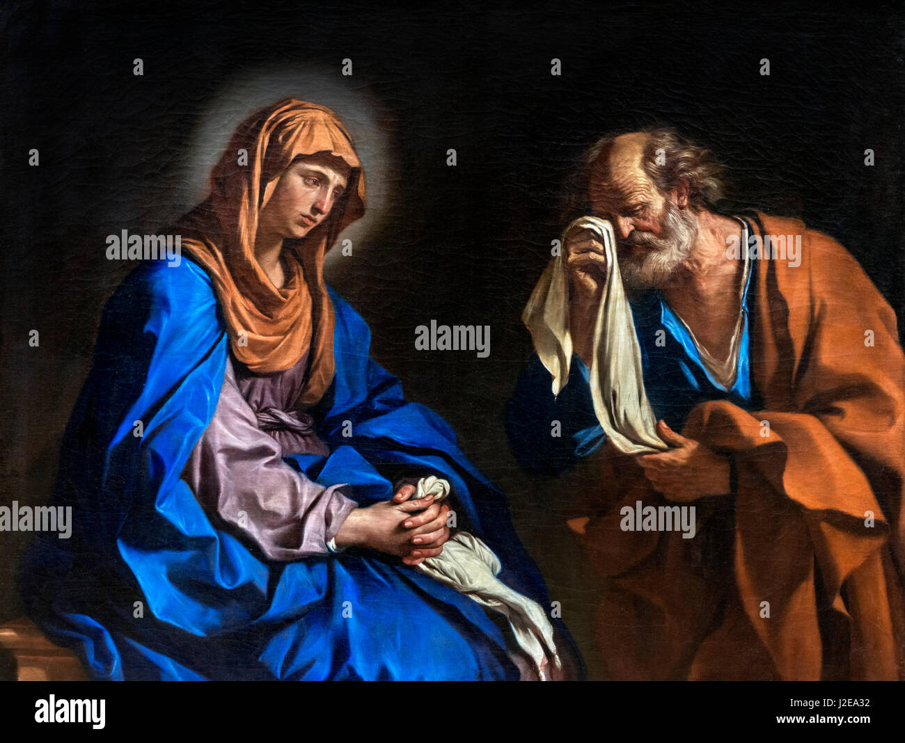 Die Tränen des Heiligen Petrus von Guercino (Giovanni Francesco Barbieri: 1591-1666), 1647 Stockfoto