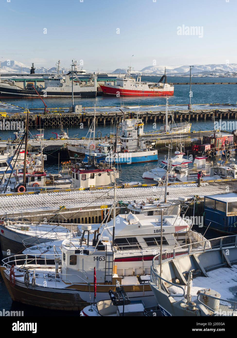 Viking Maritime Museum mit seiner Sammlung Open-Air Museumsschiff im Hafen von Reykjavik. Island Stockfoto