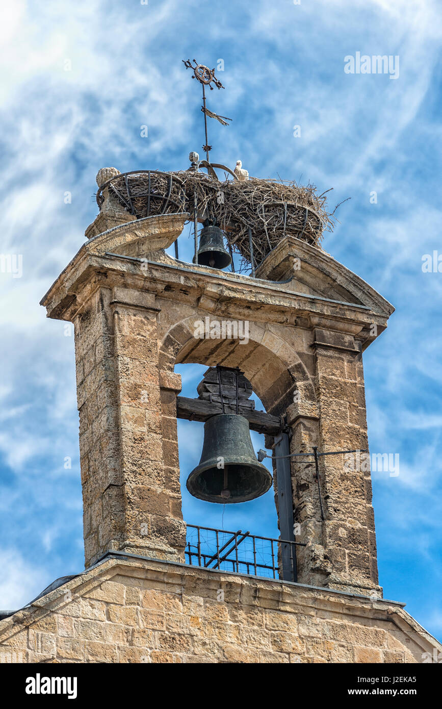 Spanien, Salamanca, Glockenturm der Kirche San Martín (großformatige Größen erhältlich) Stockfoto