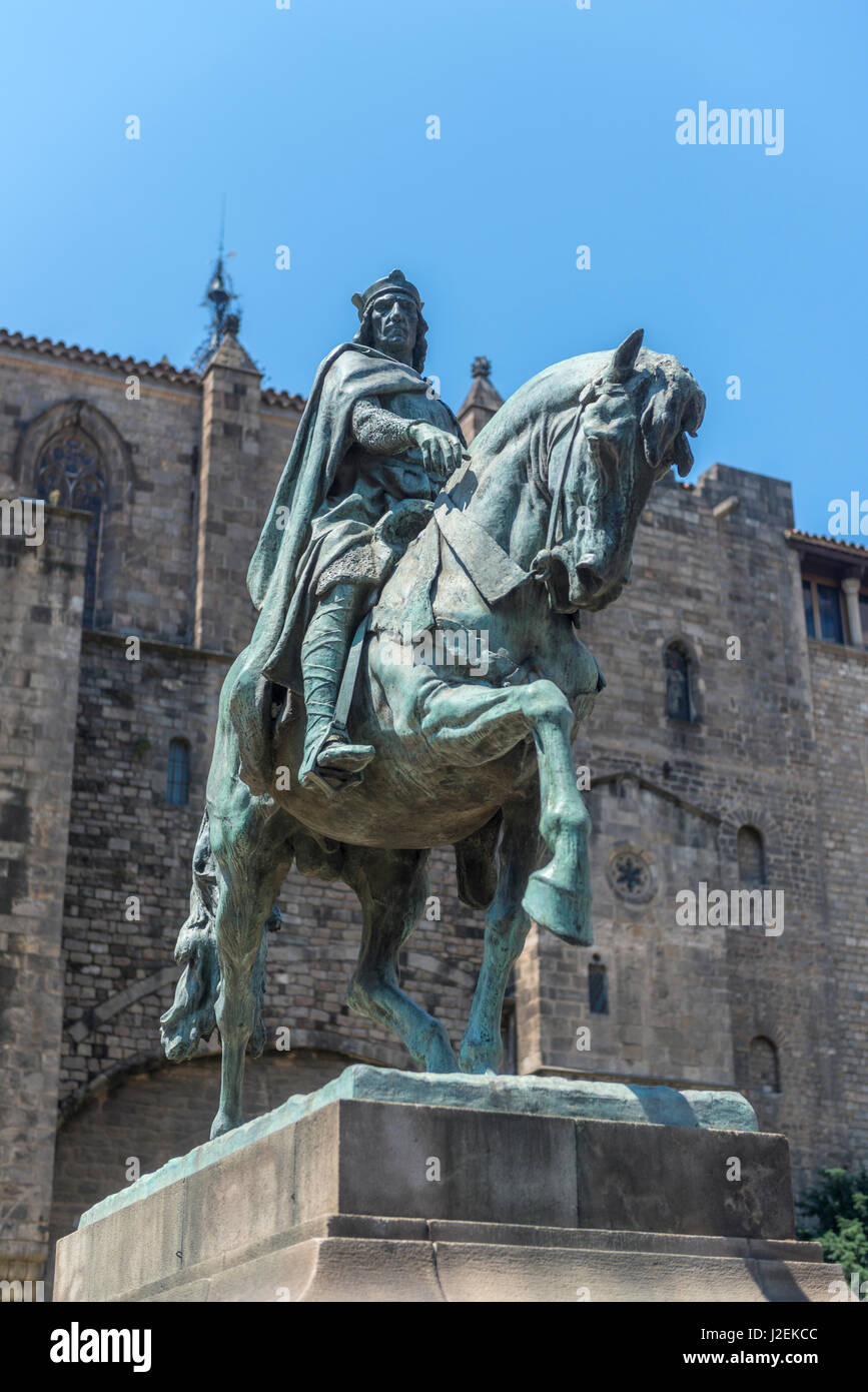 Spanien, Barcelona, Statue von Ramon Berengver III (großformatige Größen erhältlich) Stockfoto