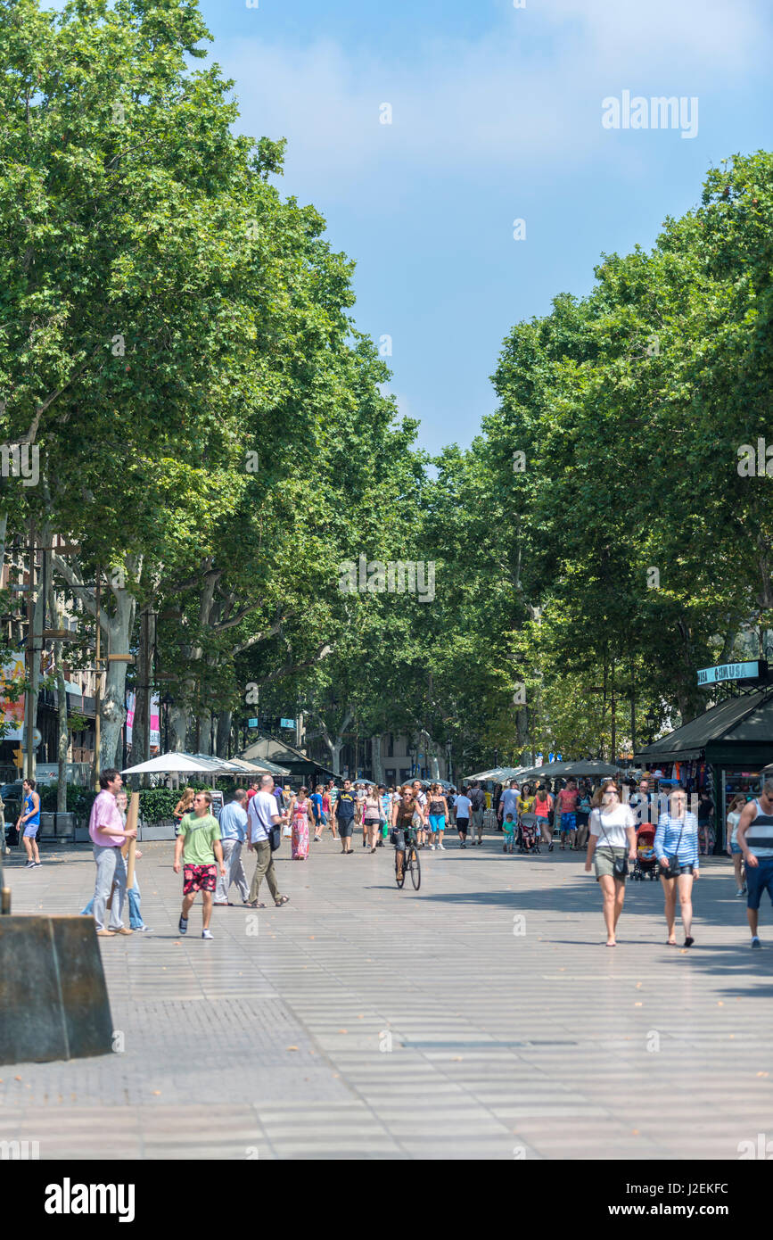 Spanien, Barcelona, La Rambla Straße (großformatige Größen erhältlich) Stockfoto