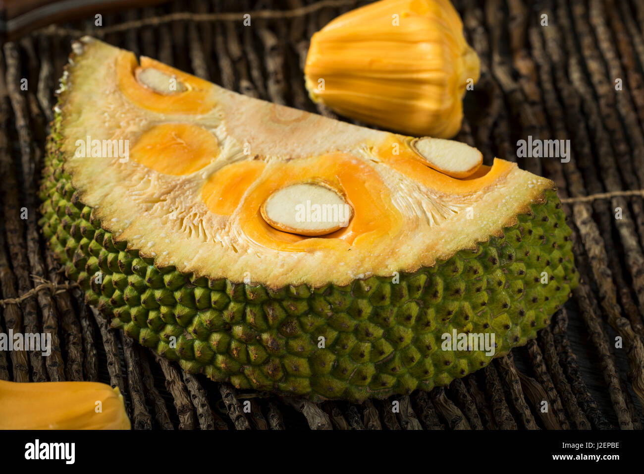 Hausgemachte Bio frische Jackfruit essfertig Stockfoto