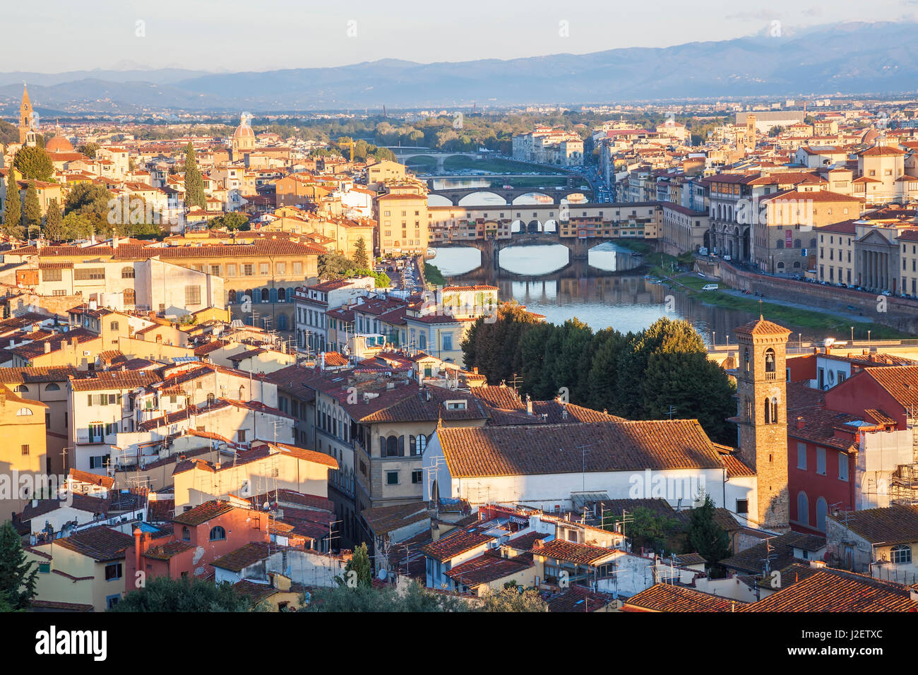 Ansicht der Stadt von Piazza Michelangelo, Florenz, Toskana, Italien. Stockfoto