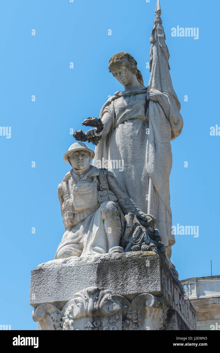 Portugal, Lissabon, Detail der WWI-Kriegerdenkmal Stockfoto