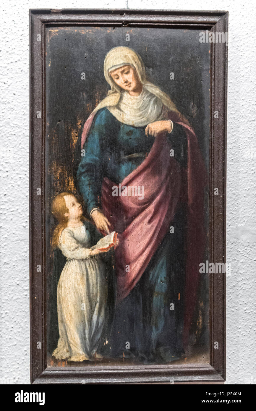 Lamego, Portugal, Museum von Lamego, Gemälde von Christian Saint Anne und Gregor von Andre Reinoso Stockfoto