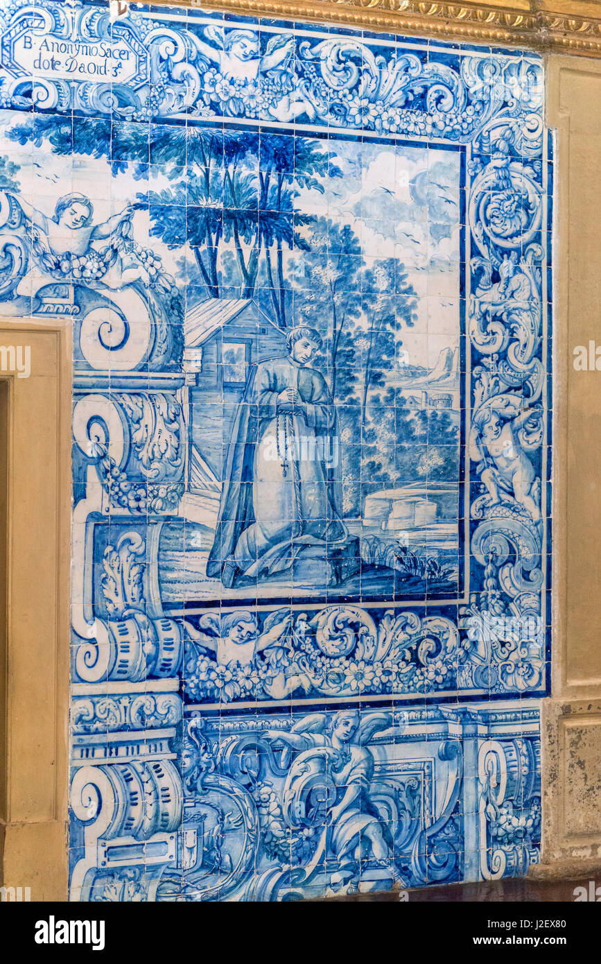 Portugal, Evora, St. Francis Church, Azulejo Detail (großformatige Größen erhältlich) Stockfoto