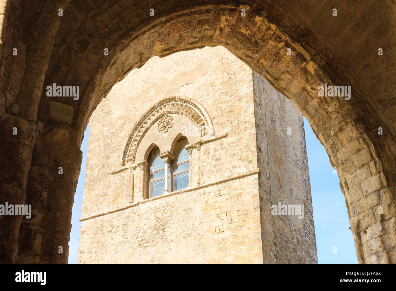 Chiesa Madre Kirche. 14. Jahrhundert. Gotische Architektur. Erice. Sizilien. Italien. Stockfoto