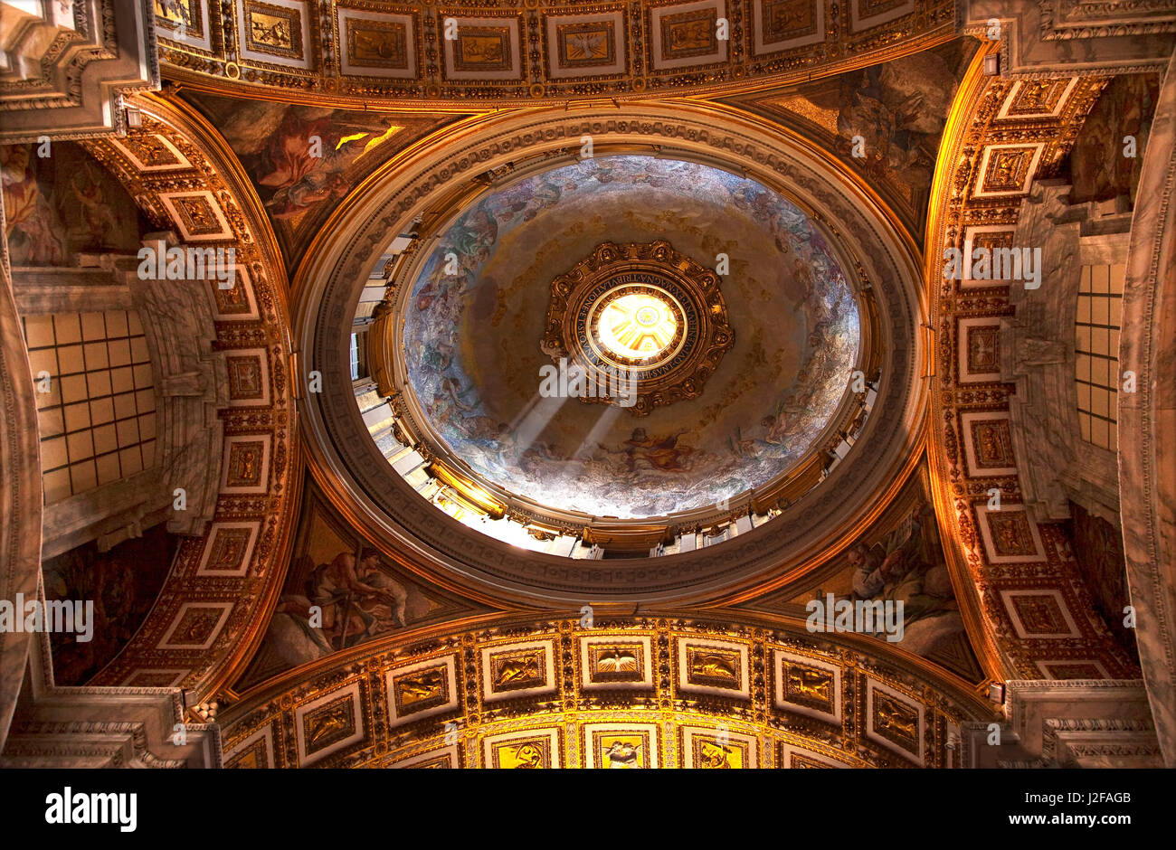 Vatikan in kleinen Kuppel Welle der Lichtdecke Stockfoto
