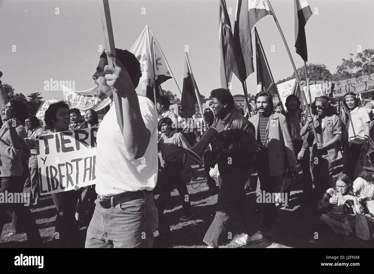 Berkeley in den 60er Jahren Krawallen Stockfoto