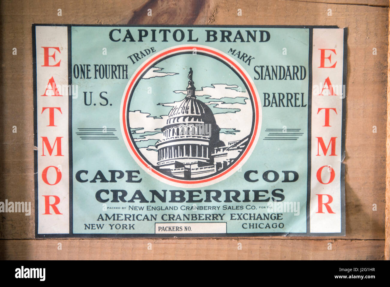 USA, Massachusetts, Wareham, Cranberry Zeichen (großformatige Größen erhältlich) Stockfoto