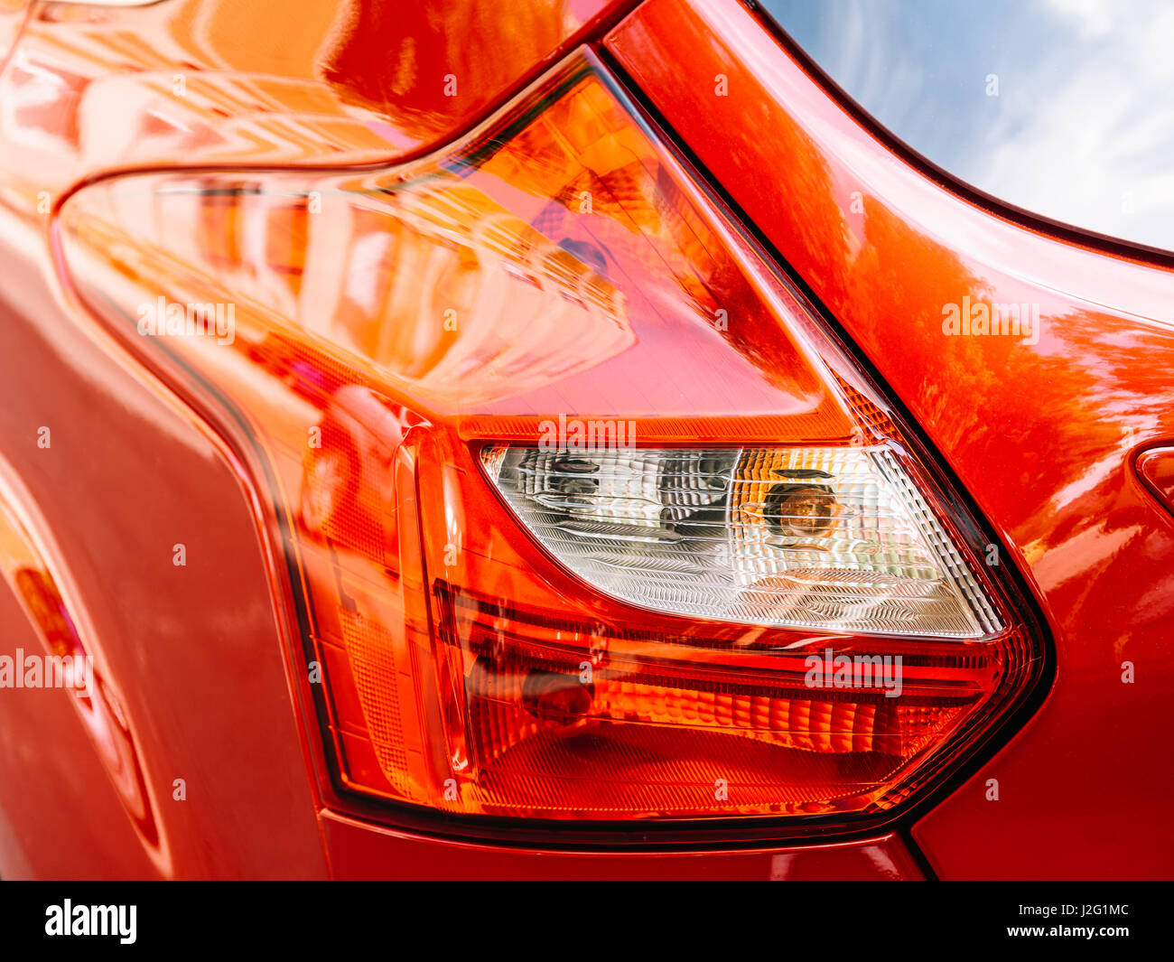 Rotes Auto Licht Rückansicht Stockfoto