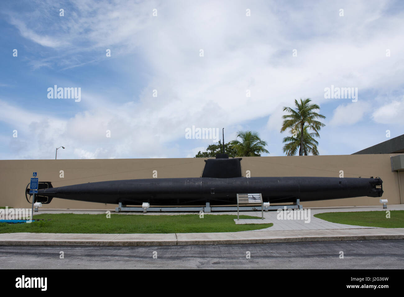 Mikronesien, Marianen, US-Territorium Guam. Krieg im Pazifik National Historic Park, Krieg im Pazifik Museum. Japanische Zweimann-u-Boot, c. 1944. Stockfoto