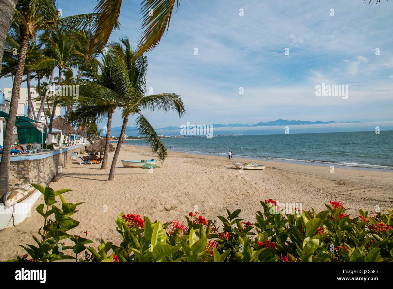 Mexiko, Bahia de Banderas, Bucerias. Eine Strandstadt in Nayarit Zustand zwischen La Cruz de Huanacaxtle und Nuevo Vallarta. Stockfoto