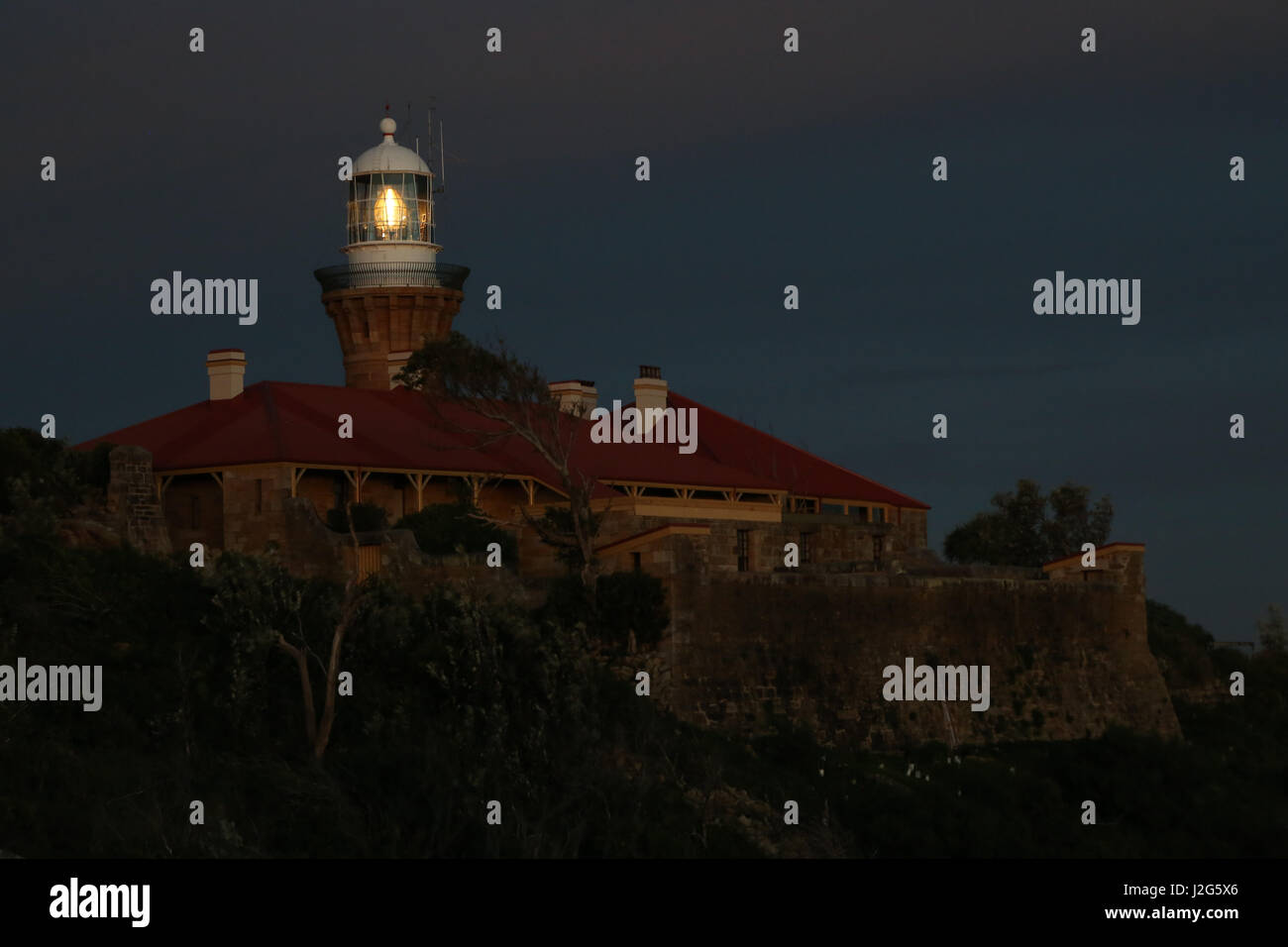 Barrenjoey Leuchtturm, Barrenjoey Kopf, Palm Beach. Stockfoto