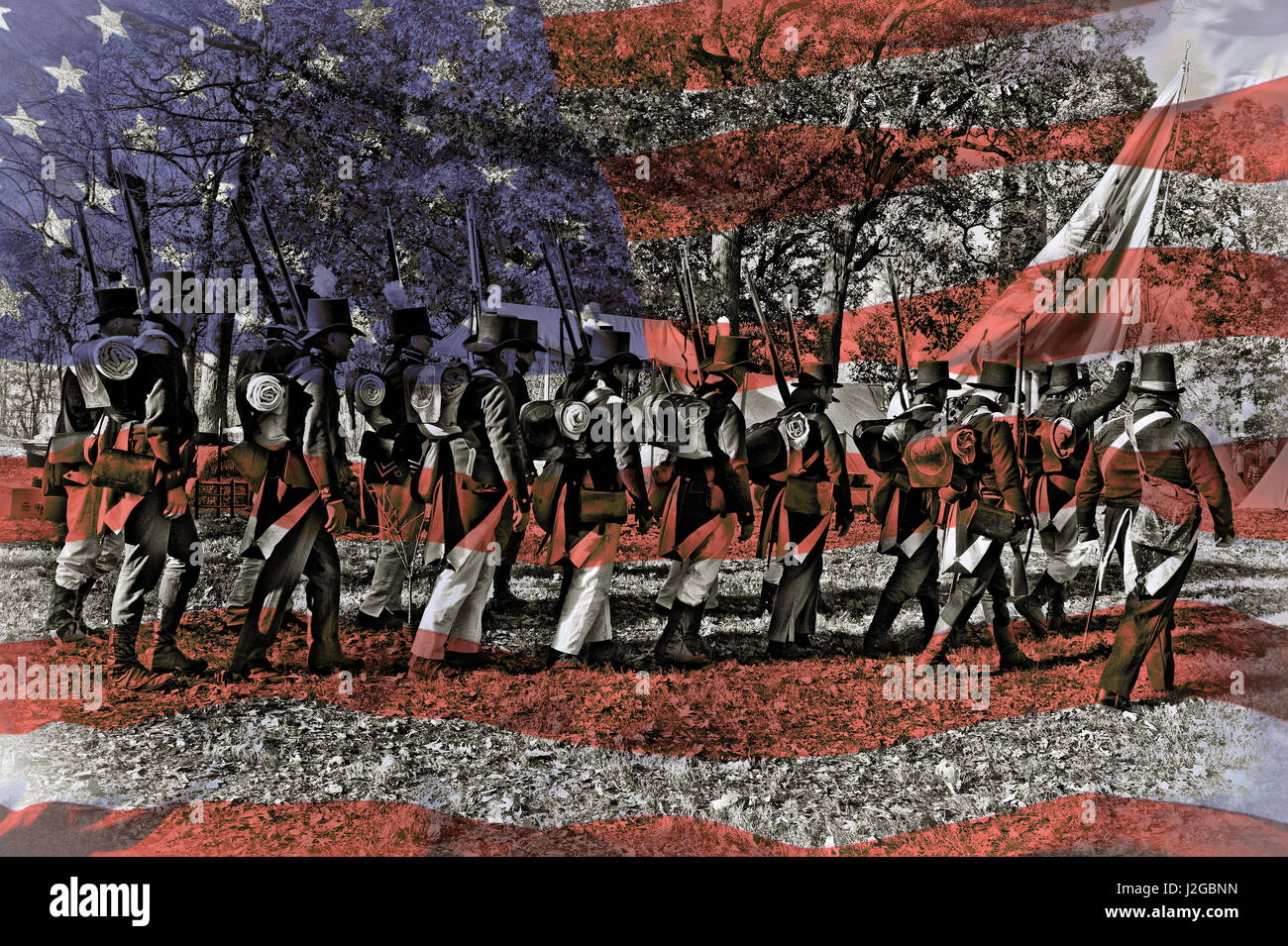 200. Geburtstag, Schlacht von Tippecanoe, Schlachtfeld, Bi-Centennial gedenken, Indiana Stockfoto