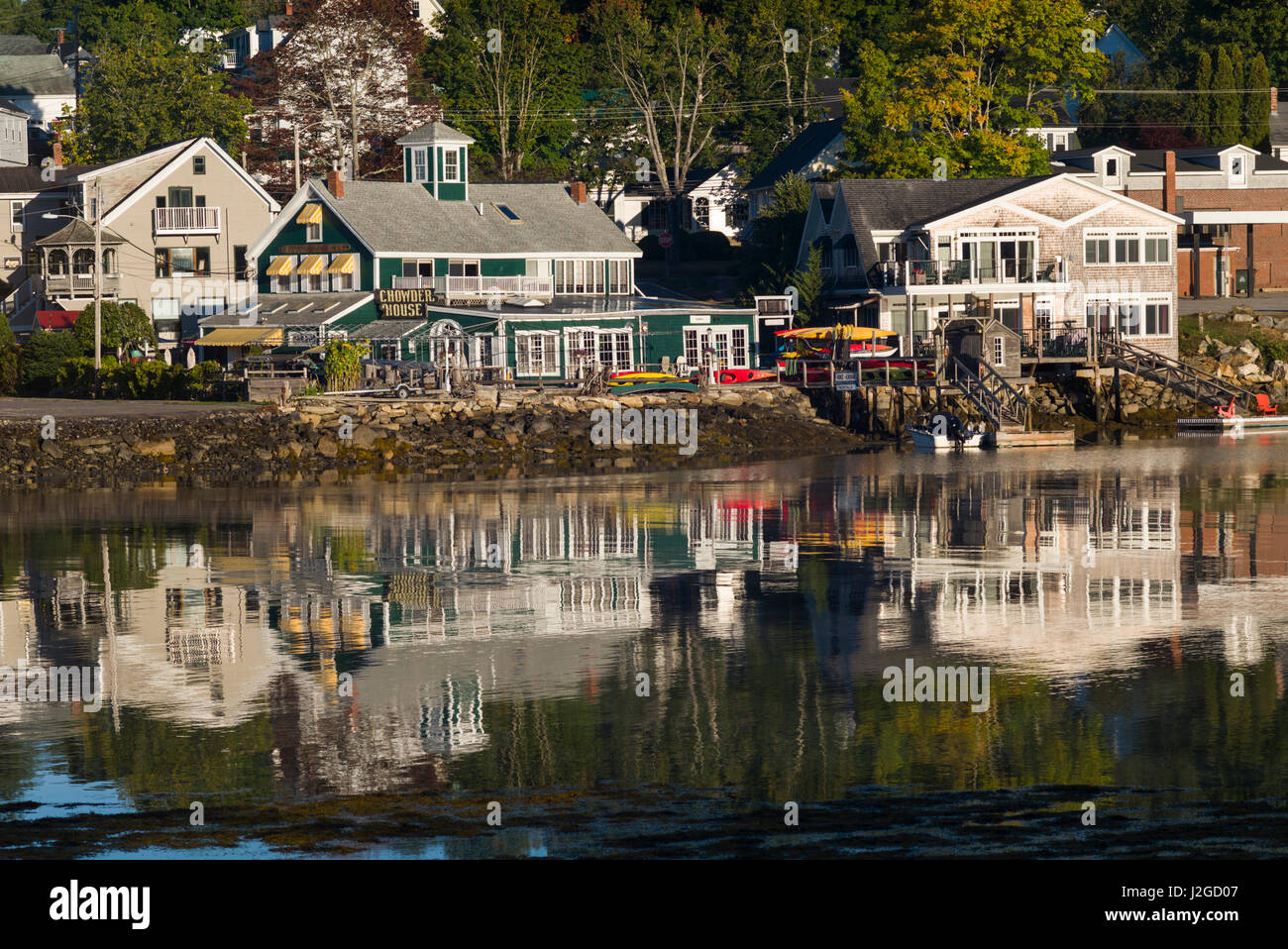 USA, Maine, Boothbay Harbor, Hafenblick Stockfoto