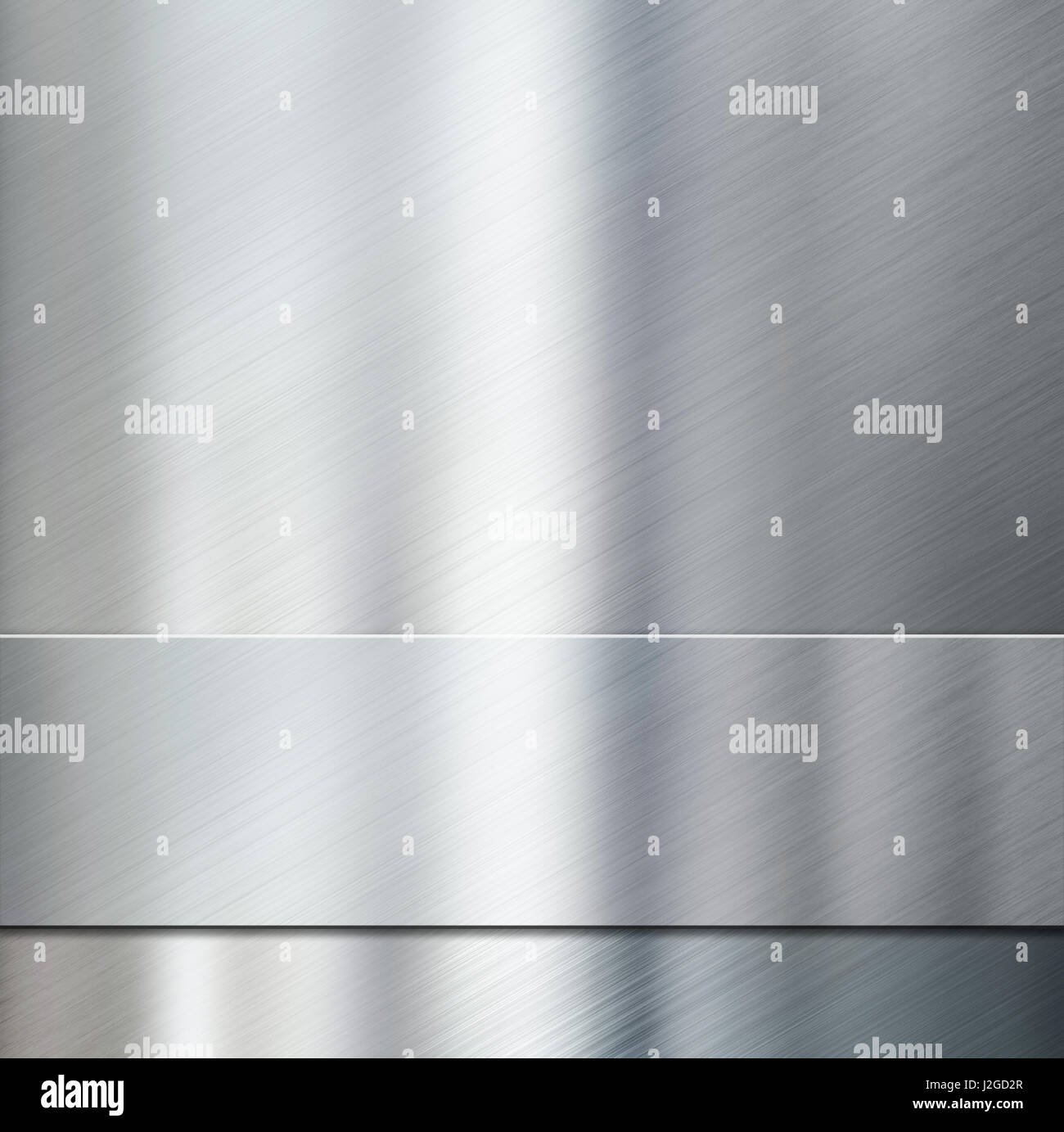 metallischen Streifen über gebürsteten metallischen Hintergrund 3d illustration Stockfoto