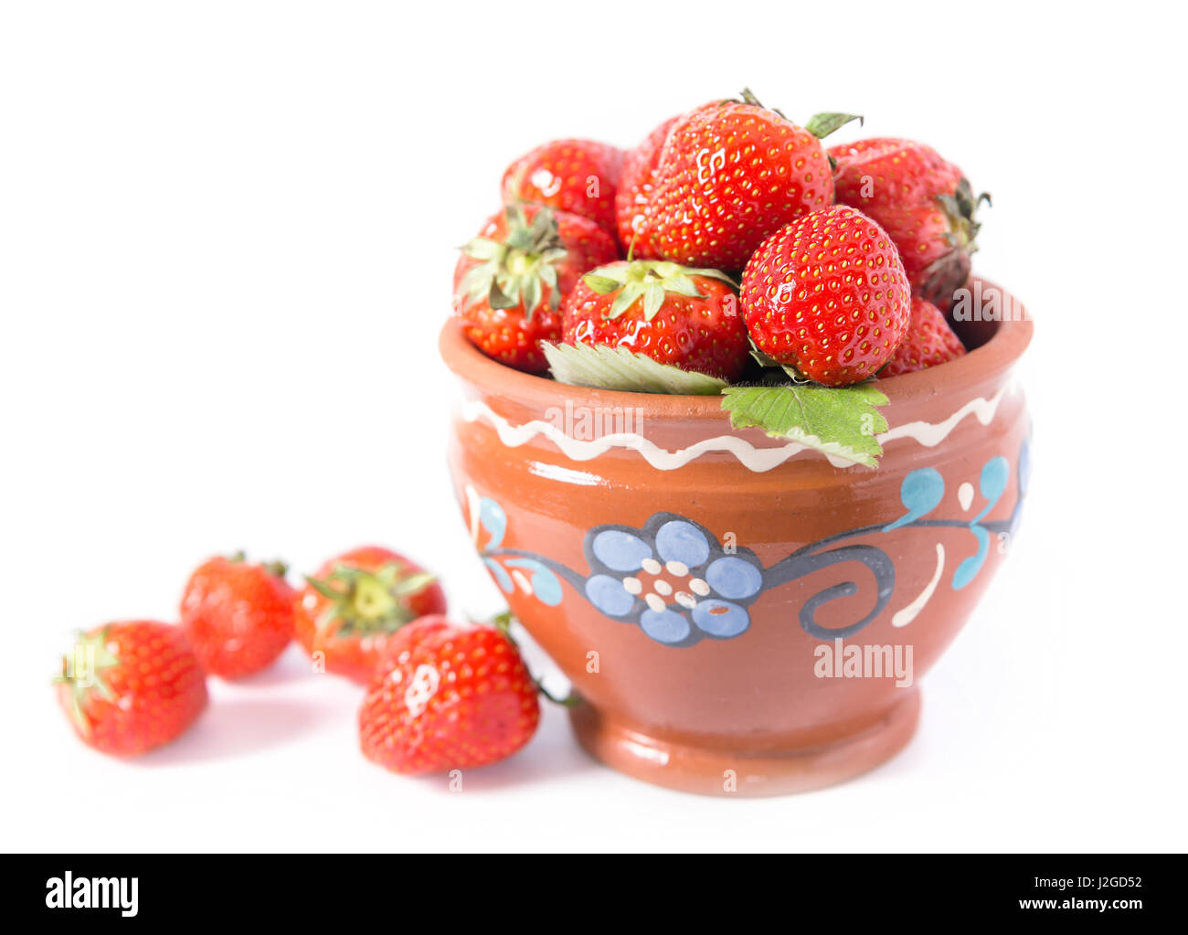 frische süße saftige Stawberry auf weißem Hintergrund Stockfoto