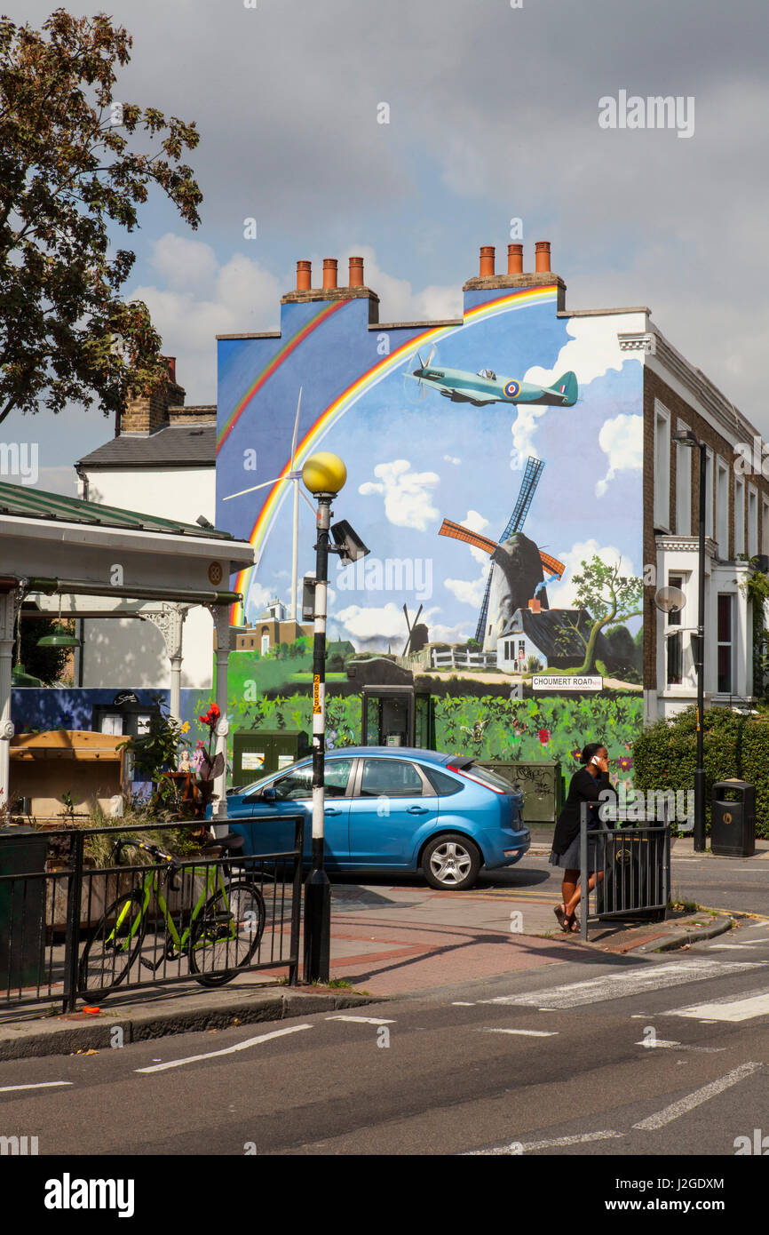 Fotografien von Bellenden Road in Peckham in Südlondon. Bellenden Road ist eine Straße mit hohen Niveaus von Gentrifizierung in Peckham. Immobilienpreise Stockfoto