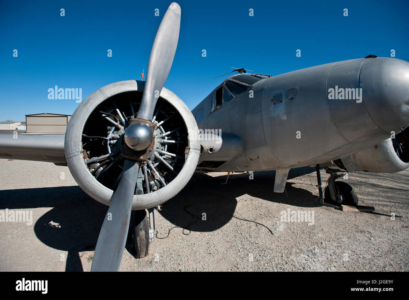 USA, Nevada, Yerington, Twin Beech Sackler Yerington Municipal Flughafen Stockfoto