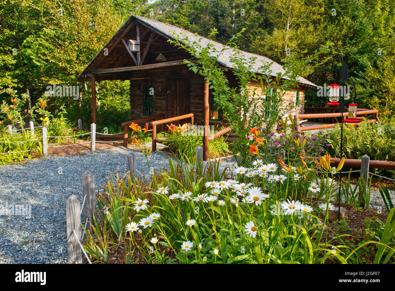 Eine Kabine in Lost River Gorge in New Hampshire White Mountains. North Woodstock. Stockfoto