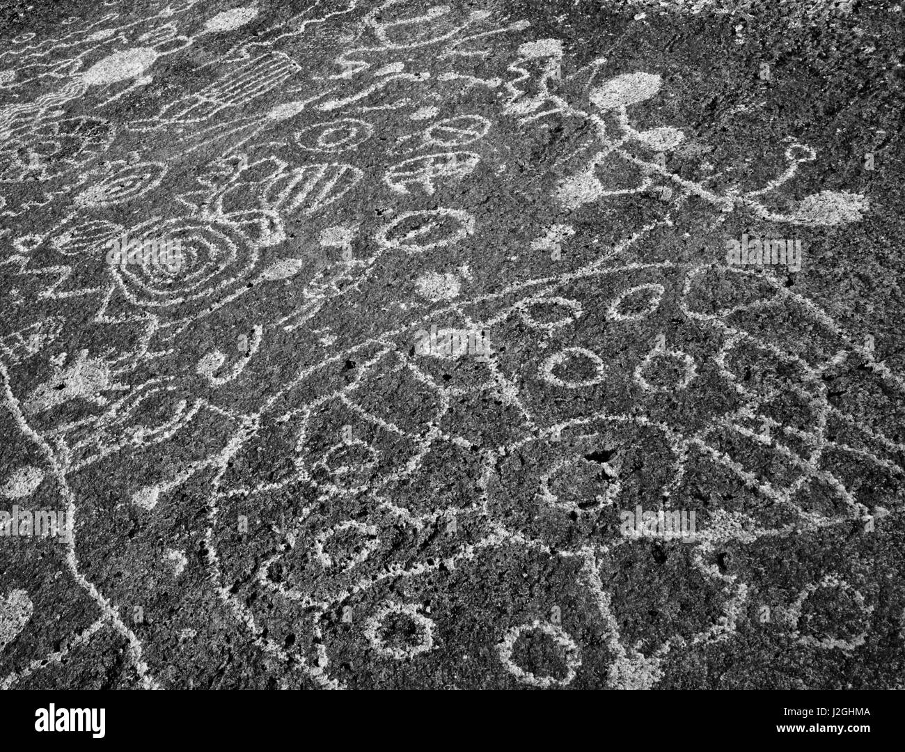 USA, California, Bischof. Petroglyphen in Felswand. Kredit als: Dennis Flaherty / Jaynes Galerie / DanitaDelimont.com (großformatige Größen erhältlich) Stockfoto