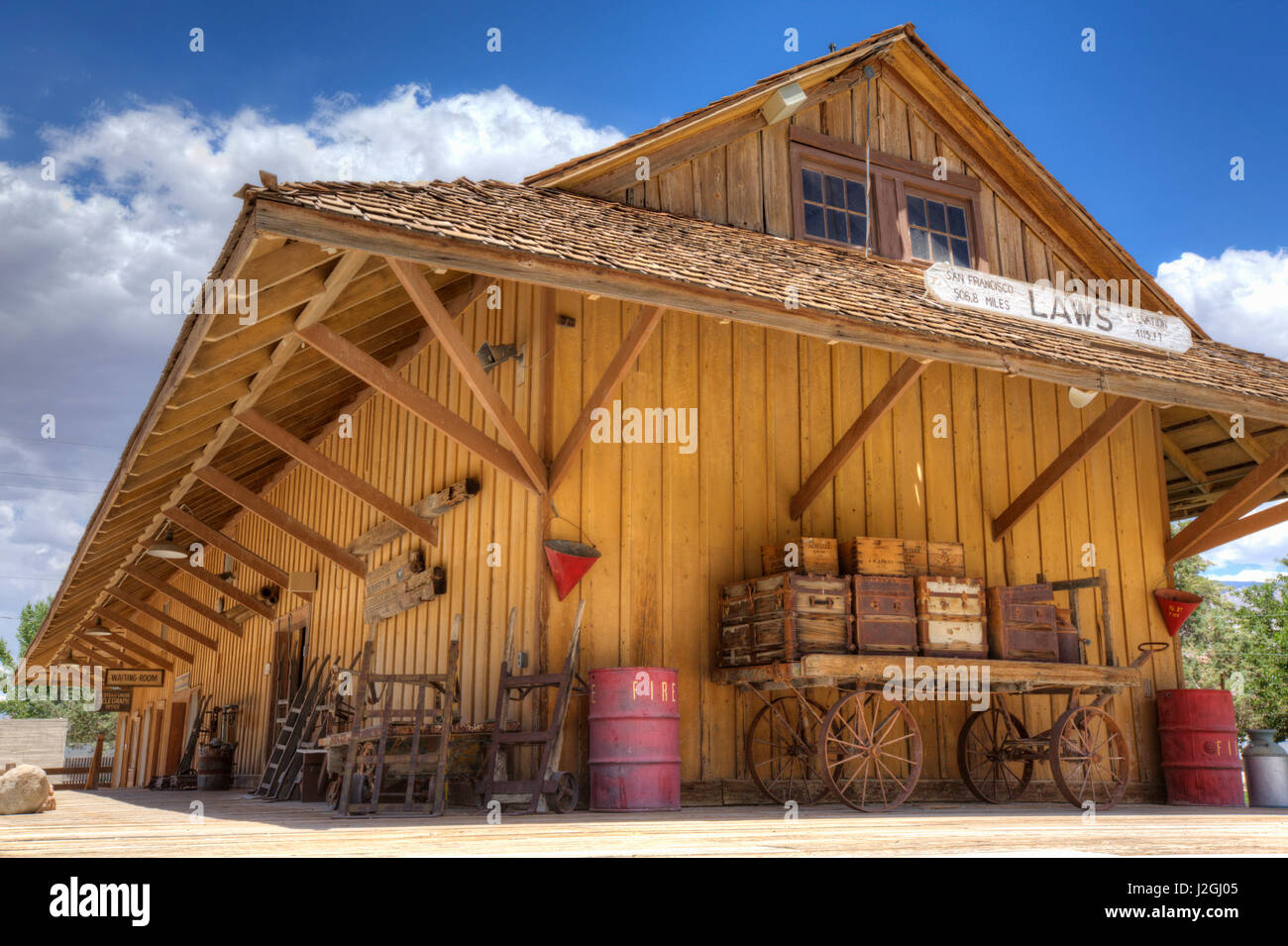 USA, California, Bischof. Hauptbahnhof im Gesetze Railroad Museum. Kredit als: Dennis Flaherty / Jaynes Galerie / DanitaDelimont.com Stockfoto