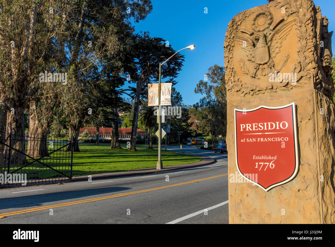 Eintritt in das Presidio in San Francisco, Kalifornien, USA Stockfoto