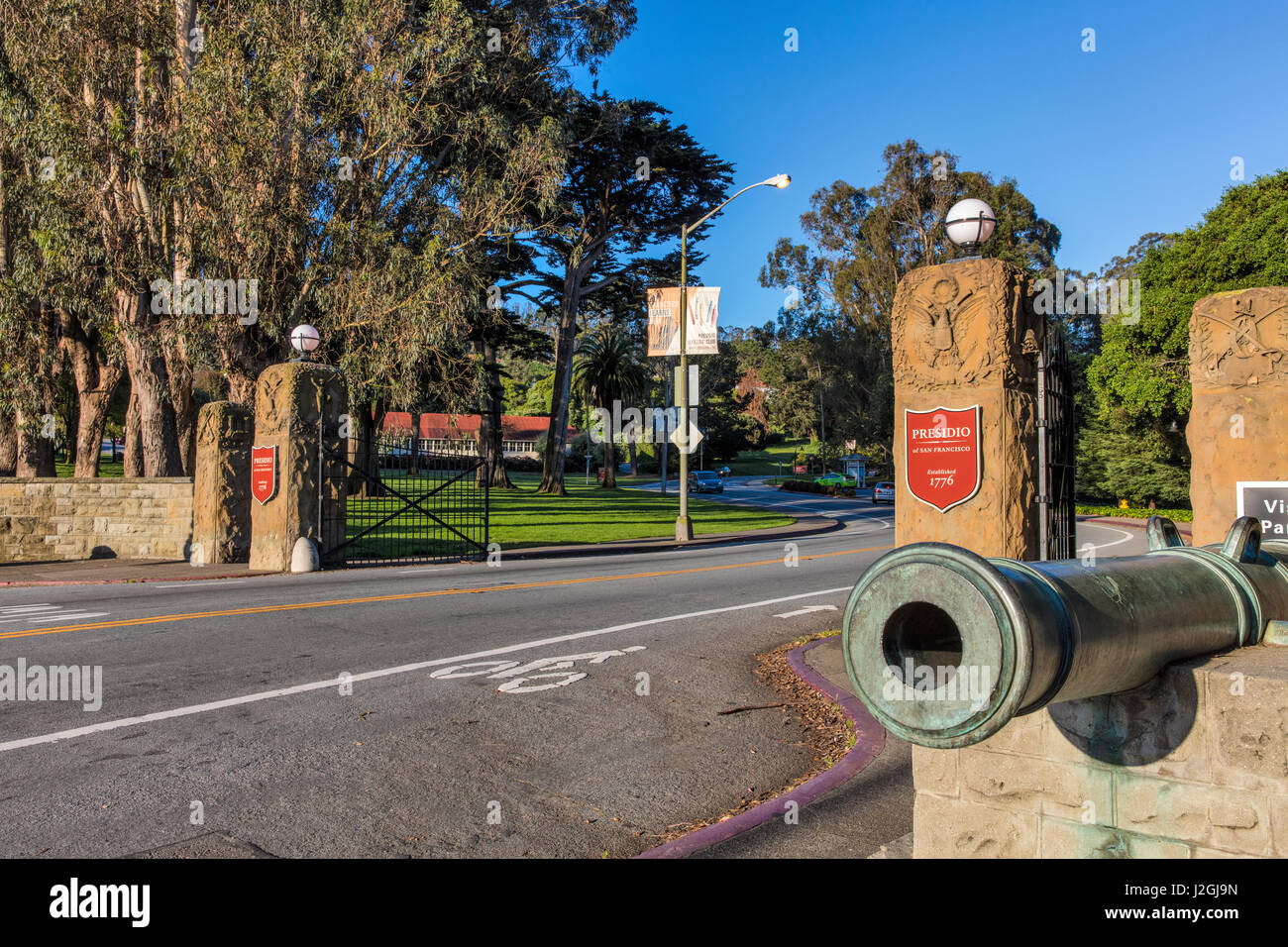Eintritt in das Presidio in San Francisco, Kalifornien, USA (großformatige Größen erhältlich) Stockfoto