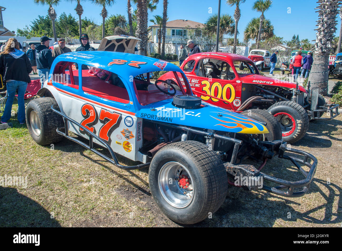 Antike NASCAR Autos, Norden drehen, Ponce Inlet, Florida, USA Stockfoto