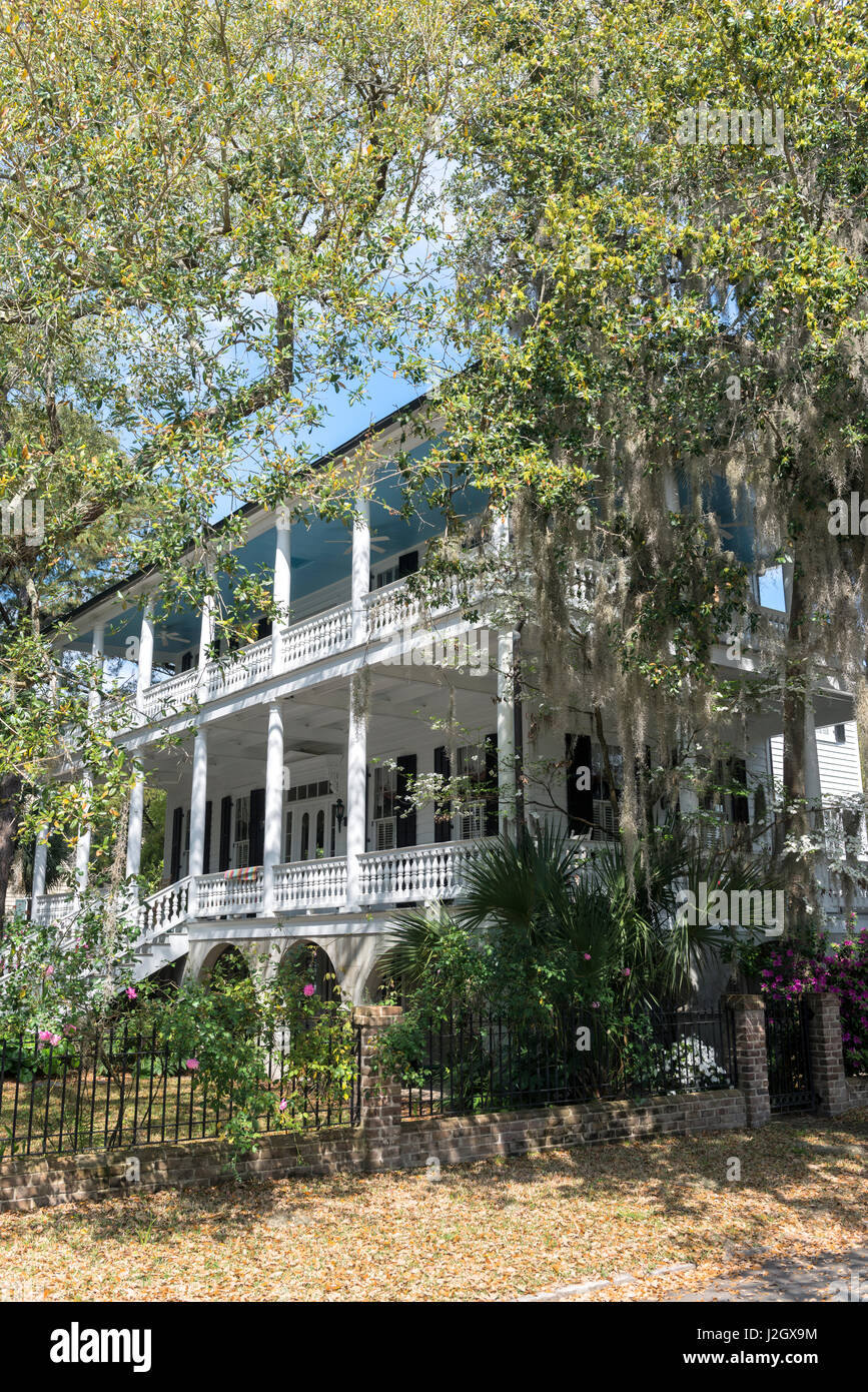 USA, South Carolina, Beaufort, neoklassizistische Haus (großformatige Größen erhältlich) Stockfoto