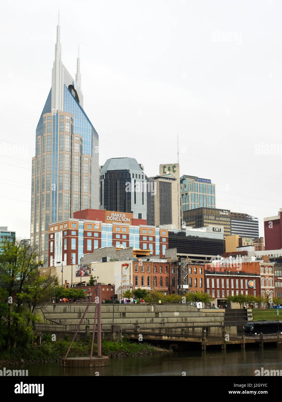 Nashville, Tennessee, Blick auf Nashville von General Jackson Riverboat-Cruise auf dem Cumberland River Stockfoto
