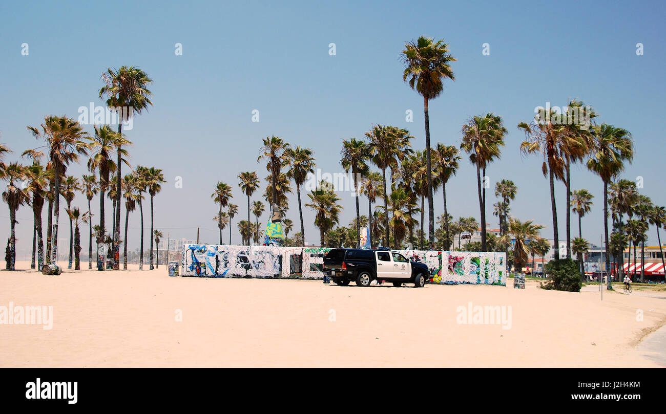 LAPD am Strand von Venice Beach, Venice, Los Angeles, Kalifornien, USA Stockfoto