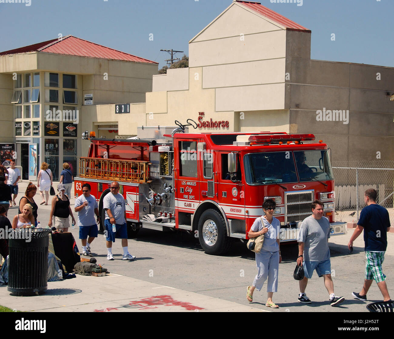 Los Angeles City Fire Dept LKW am Venice Beach, Venice, Los Angeles, Kalifornien, USA Stockfoto