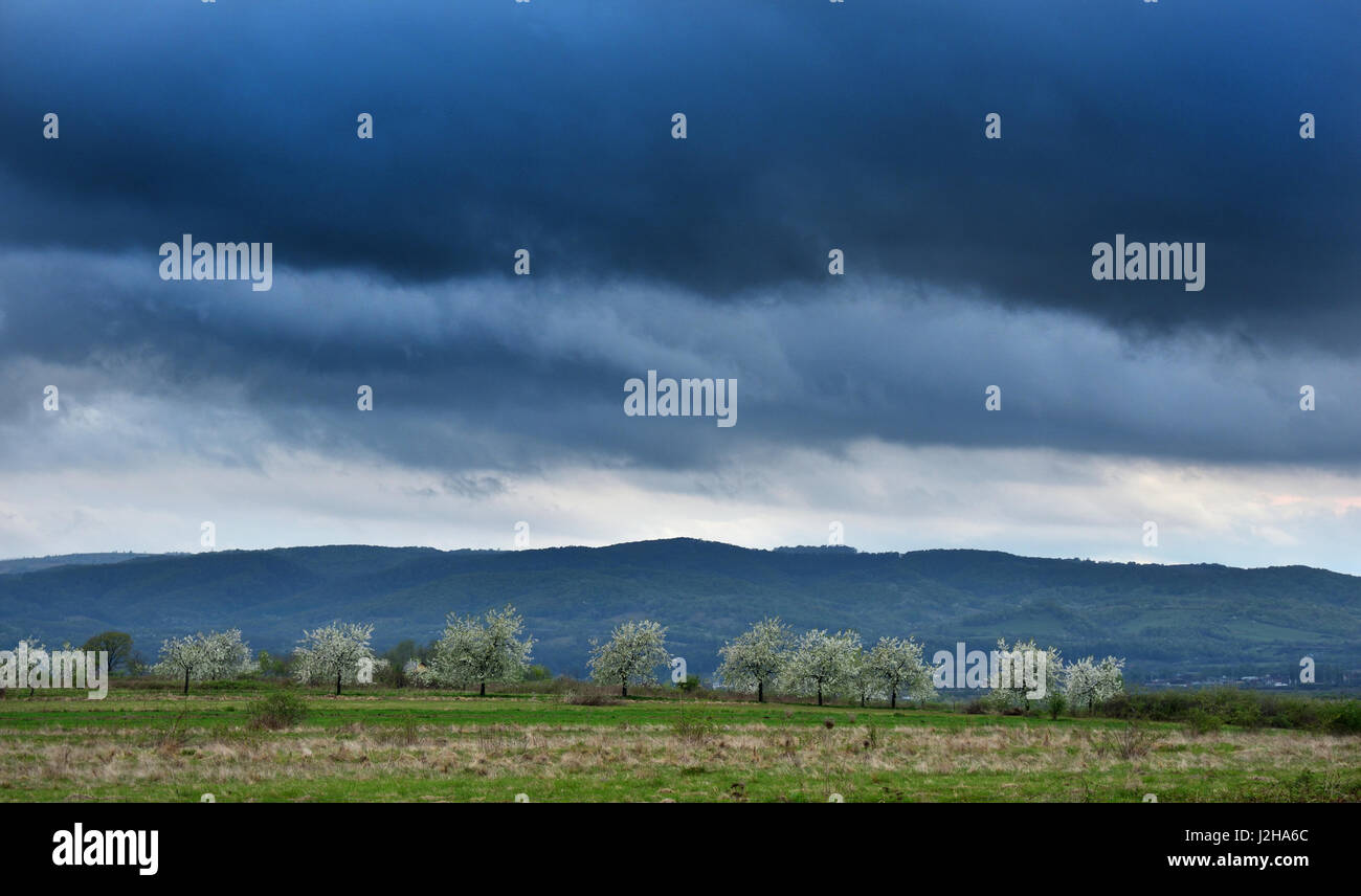 Dramatischen Sturm Szene im zeitigen Frühjahr Stockfoto