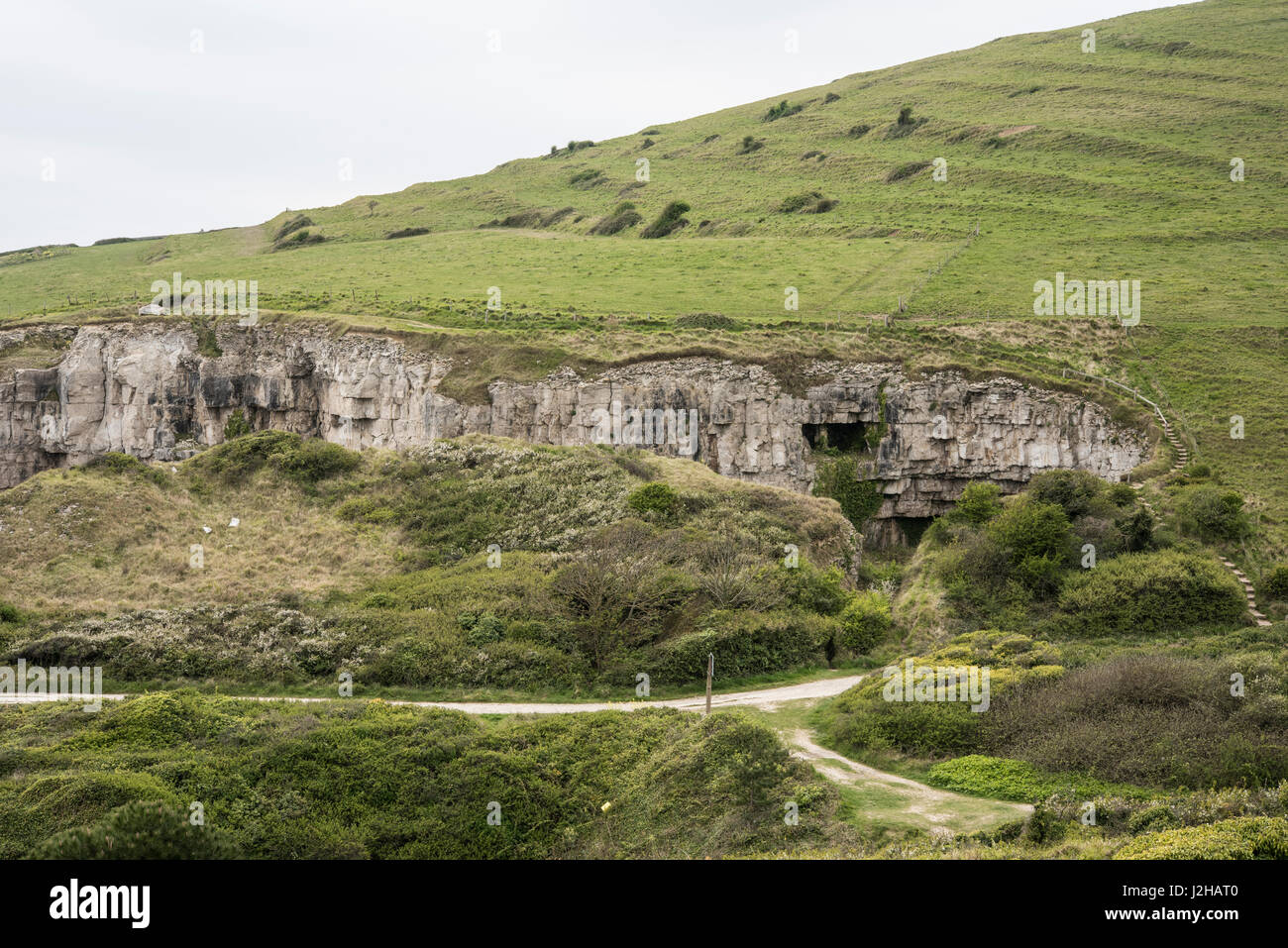 Dancing Ledge Steinbruch, Dorset, England, UK. Stockfoto