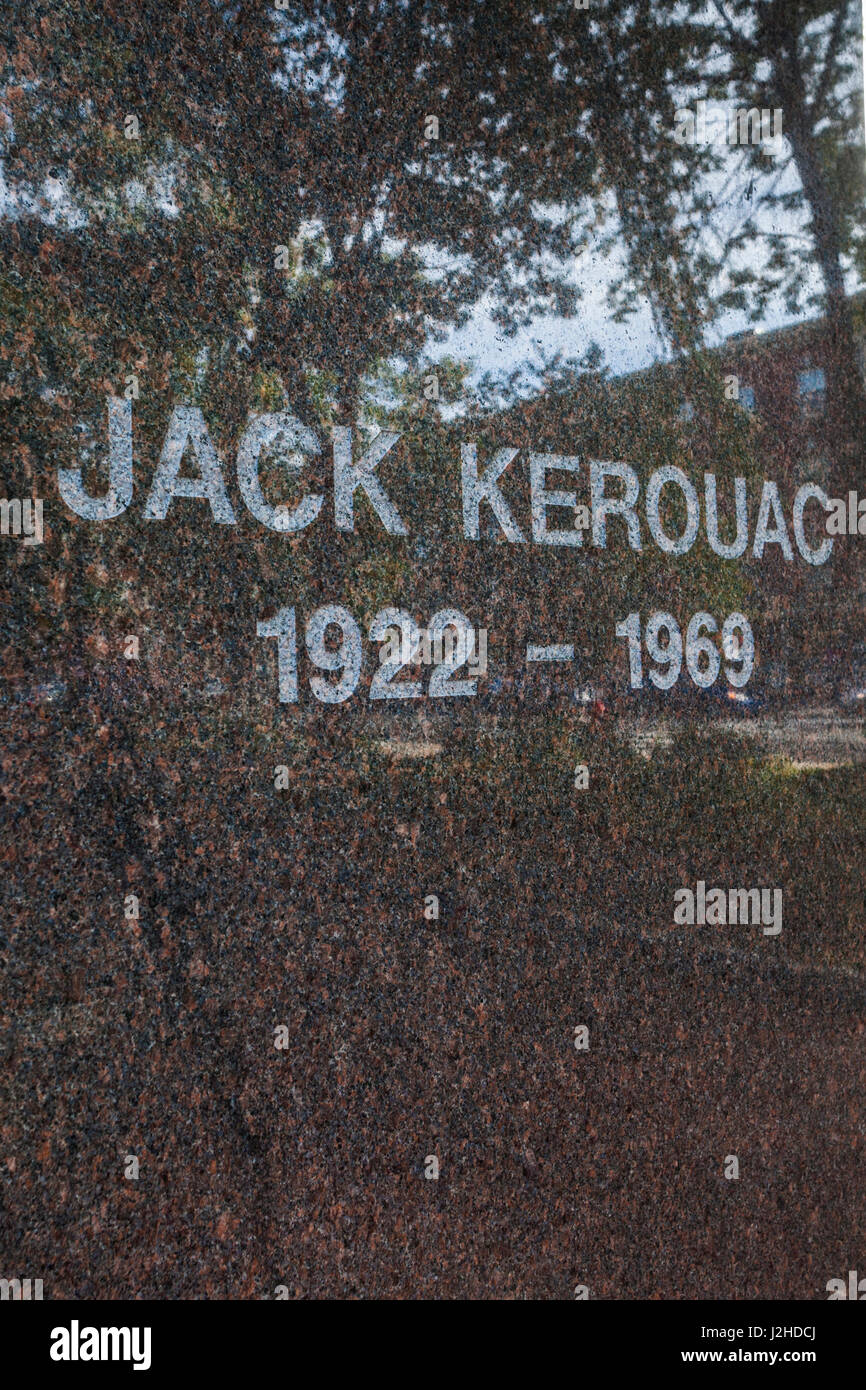 USA, Massachusetts, Lowell, Lowell National Historic Park, Jack Kerouac Memorial, Beat-Ära Schriftsteller, geboren in Lowell Stockfoto