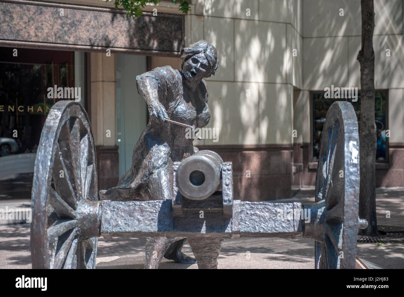 Skulptur von Angelina Eberly, Austin, Texas, Usa (nur zur redaktionellen Verwendung) Stockfoto