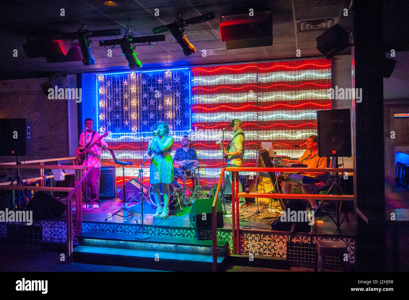 6th Street, Band spielt bar, Austin, Texas, Usa (nur zur redaktionellen Nutzung) Stockfoto