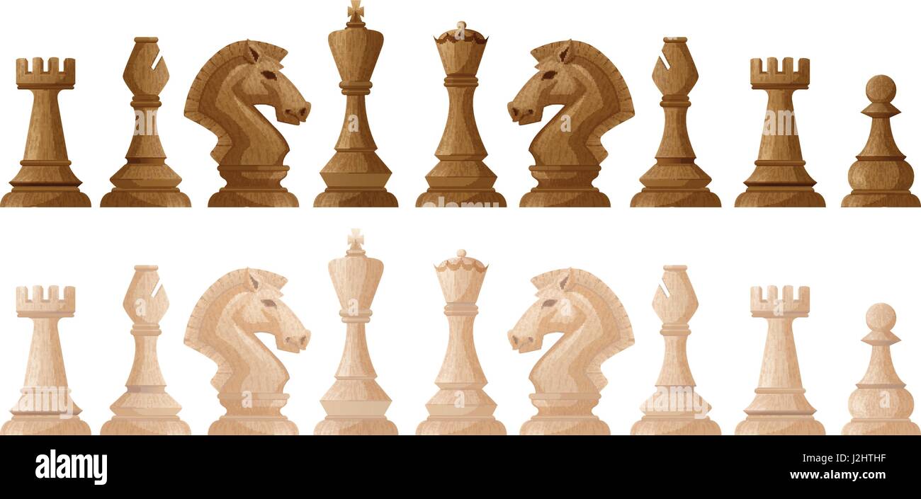 Zwei Farben der Schach Stücke illustration Stock Vektor