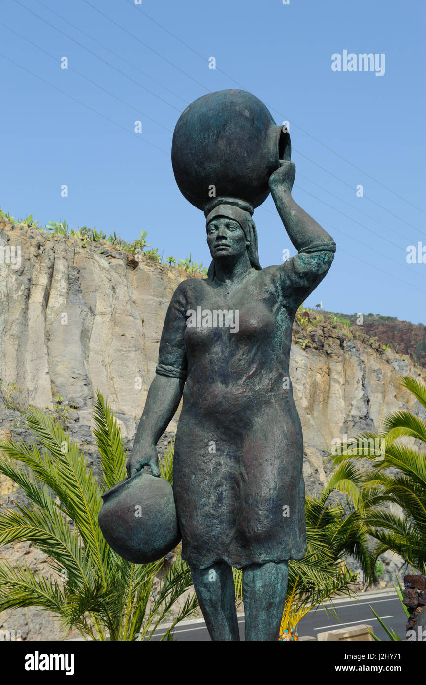 Arguayo, Teneriffa - 26. Dezember 2016. Skulpturen zeigen die alten Töpferei Dorf Arguayo, Teneriffa, Kanarische Inseln, Spanien, Europa Stockfoto