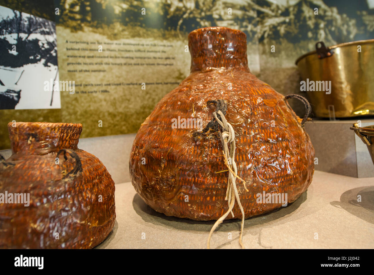 Südlichen Paiute Korb, Human History Museum, Zion Nationalpark, Utah, USA. Stockfoto