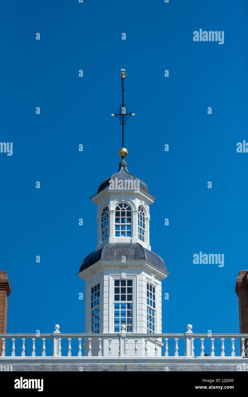 USA, Virginia, Williamsburg, Colonial Williamsburg, der Gouverneurspalast, Kuppel (großformatige Größen erhältlich) Stockfoto
