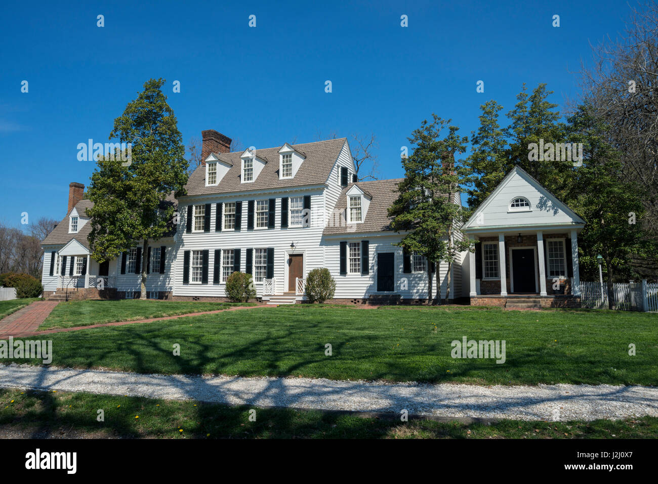 Colonial Williamsburg, Privathaus (großformatige Größen erhältlich), Williamsburg, Virginia, USA Stockfoto