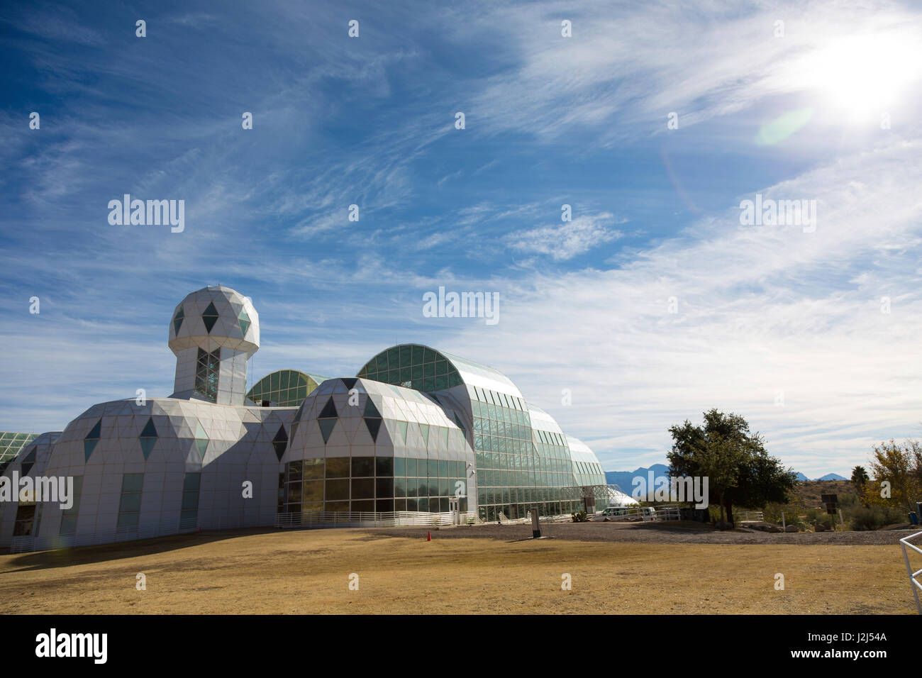 Biosphäre 2, eine Erde Systeme Wissenschaft Forschungseinrichtung seit 2011 im Besitz von der University of Arizona. Tucson, Arizona, USA. Stockfoto