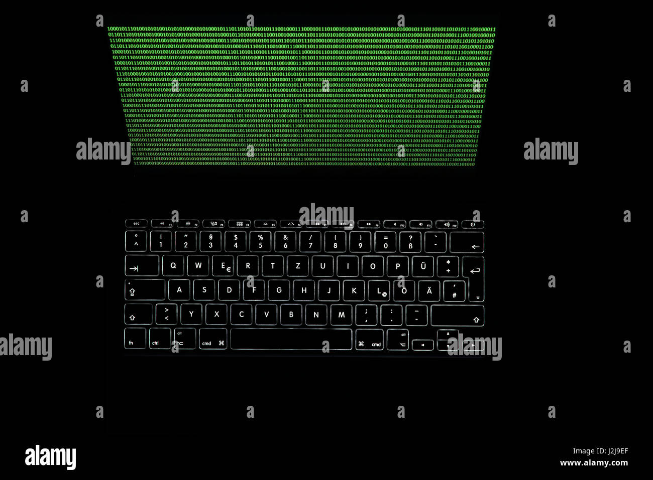 Symbol-Bild-Computer-Hacker, Computerkriminalität, Datenschutz Stockfoto